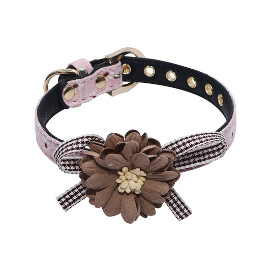 PU Leather Pet Collar - Pink