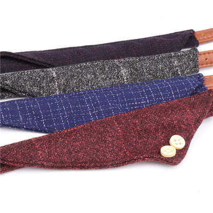 Durable PU Leather Bandana Collar Only - Maroon