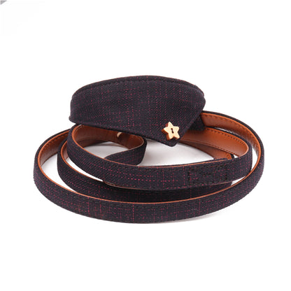 Durable PU Leather Bandana Collar Only - Maroon