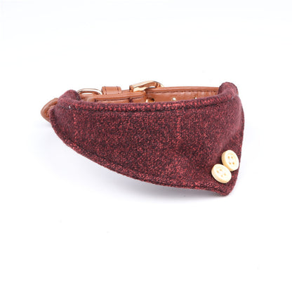 Durable PU Leather Bandana Collar Only - Maroon