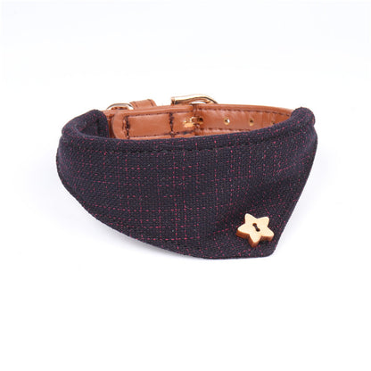 Durable PU Leather Bandana Collar Only - Maroon