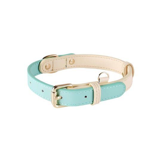 Durable Leather Pet Collar -  Green