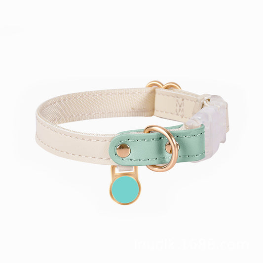 Leather Pet Collar - Green