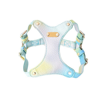 Pastel Leather Pet Harness - Green