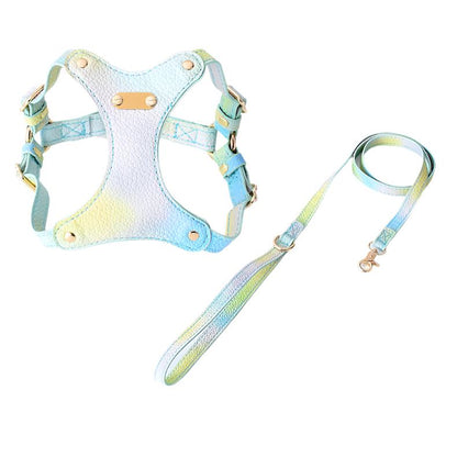 Pastel Leather Pet Harness - Green